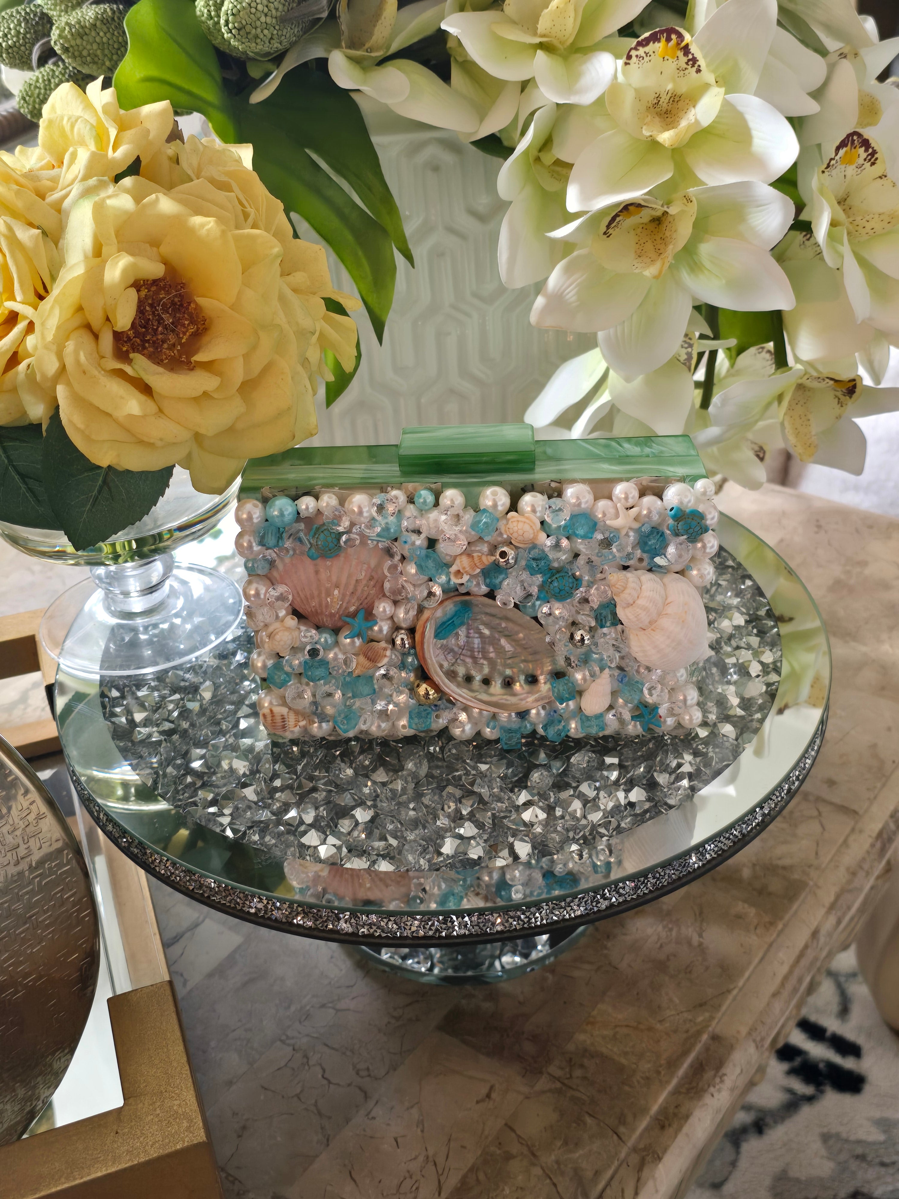 Green Seashell Clutch