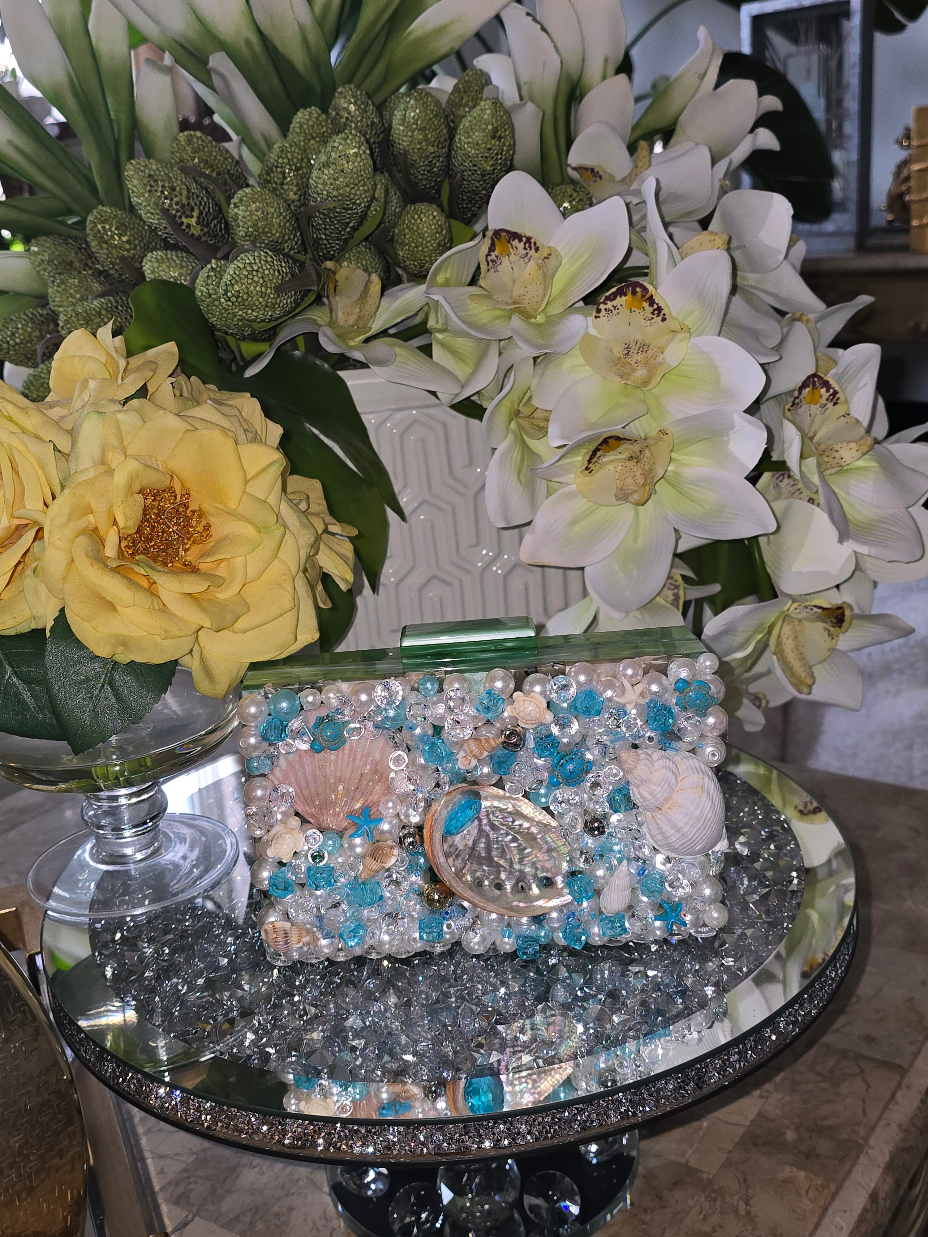 Green Seashell Clutch