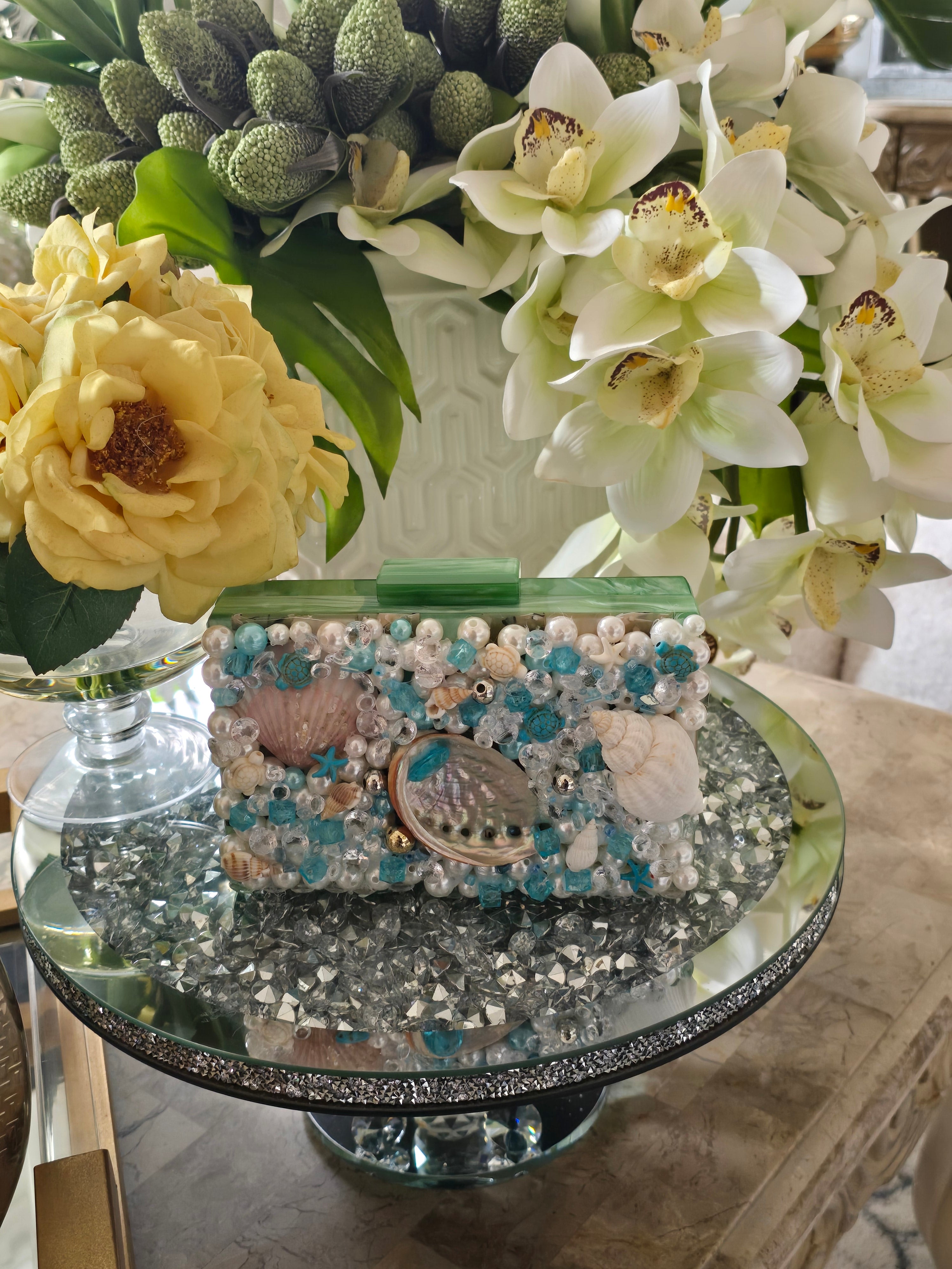 Green Seashell Clutch