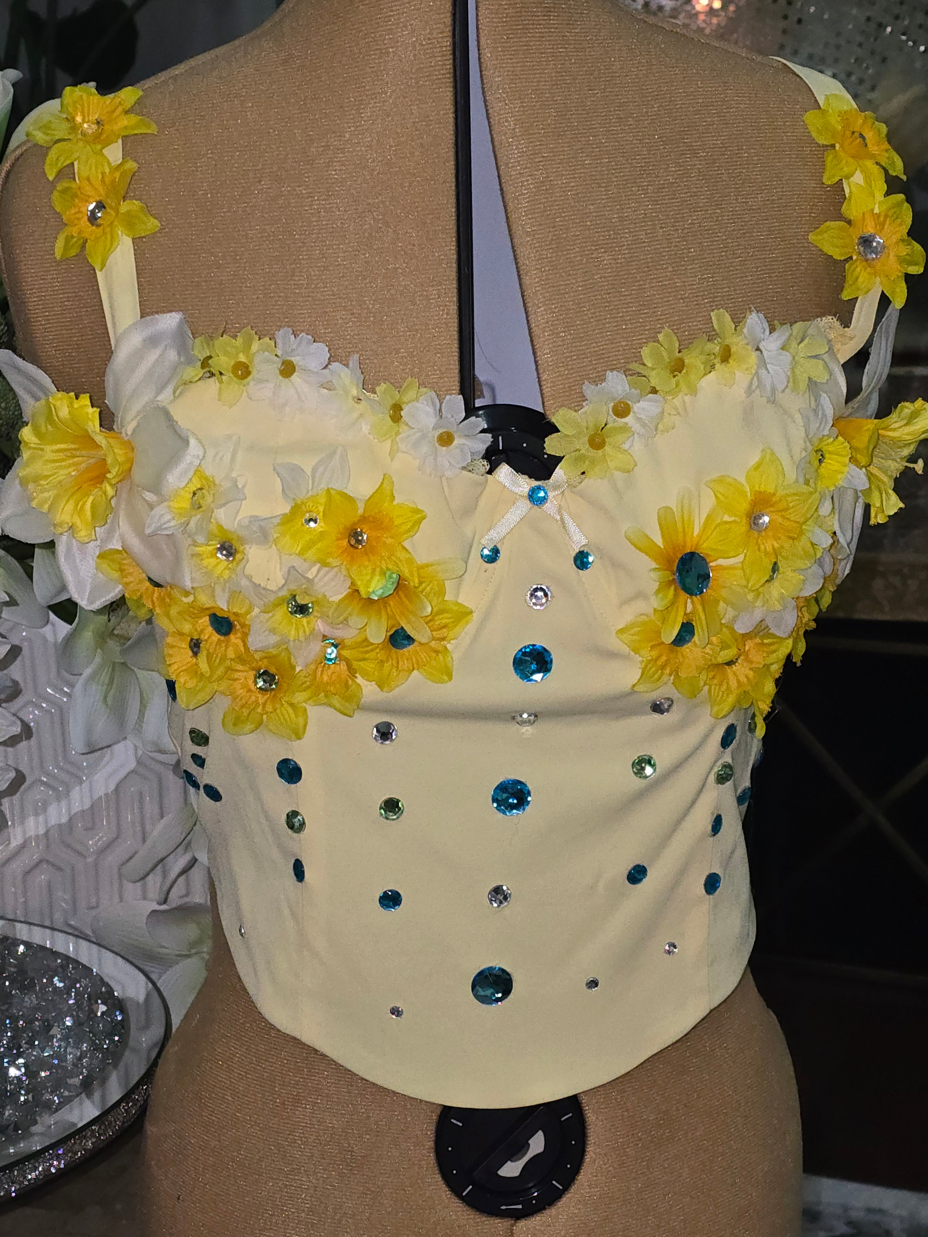 Yellow flower corset